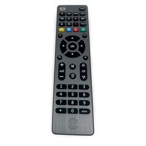GE 33711 4-Device Universal Remote Control Brushed Silver Gray and Black